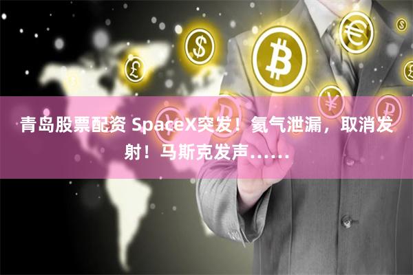 青岛股票配资 SpaceX突发！氦气泄漏，取消发射！马斯克发声……