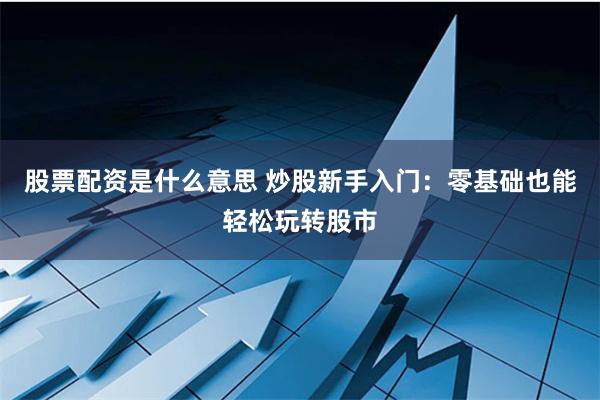 股票配资是什么意思 炒股新手入门：零基础也能轻松玩转股市